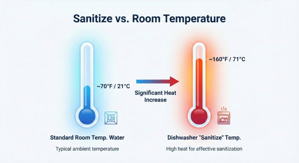 Dishwasher temperature chart for sanitization